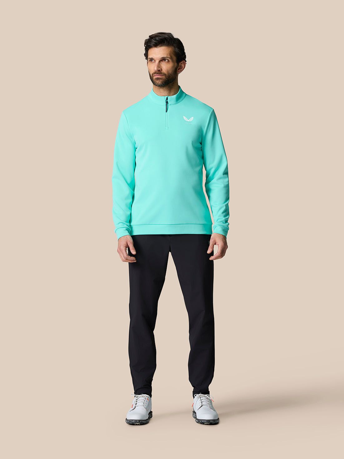 Golf Club Classic 1/4 Zip Top - Light Aqua