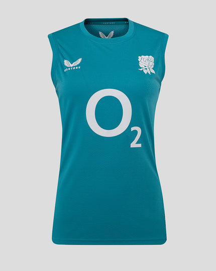 Women’s England Rugby 25/26 Performance Sleeveless T-Shirt – Storm Blue