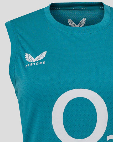 Women’s England Rugby 25/26 Performance Sleeveless T-Shirt – Storm Blue