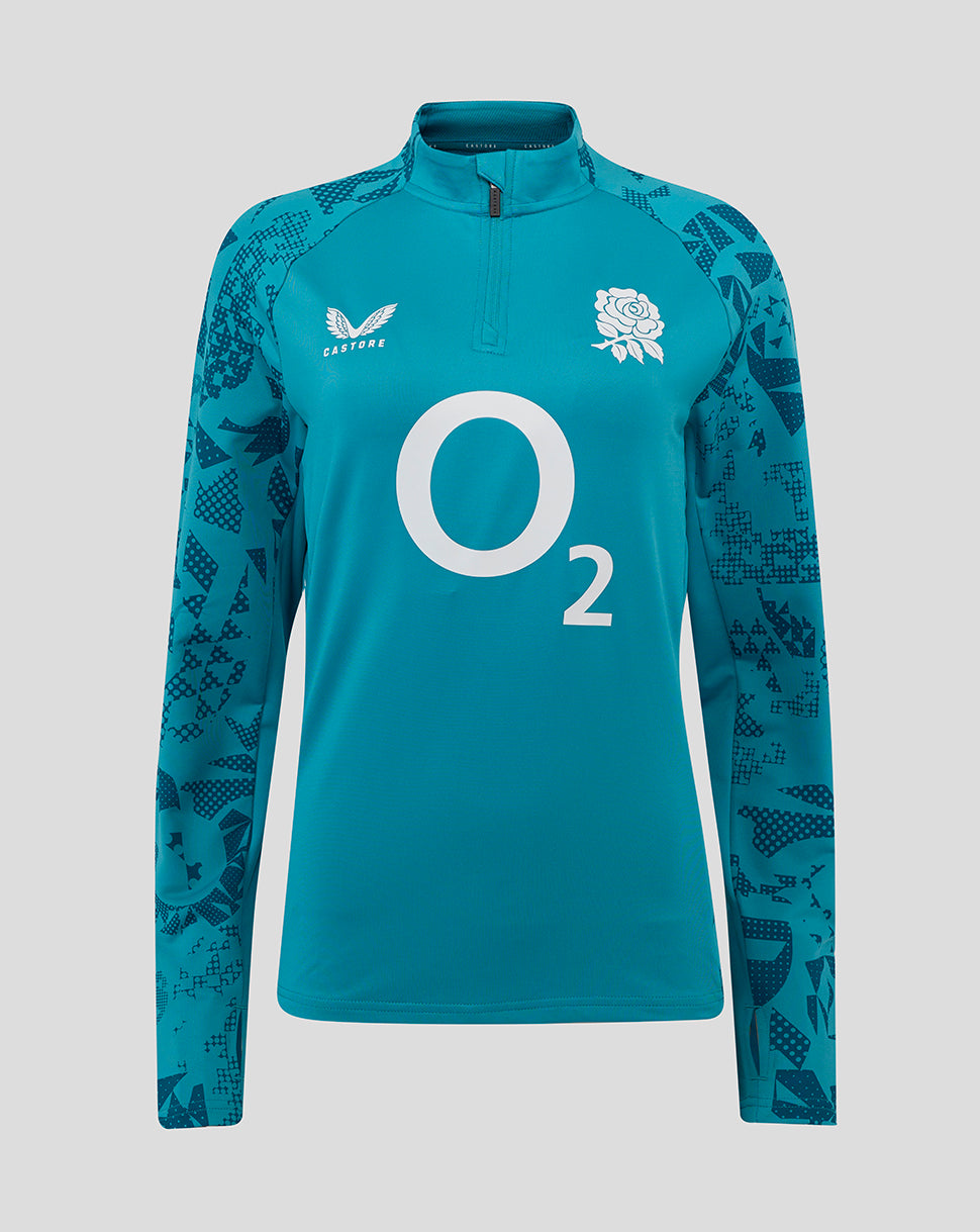 Women’s England Rugby 25/26 Performance Long Sleeve Midlayer Top – Storm Blue