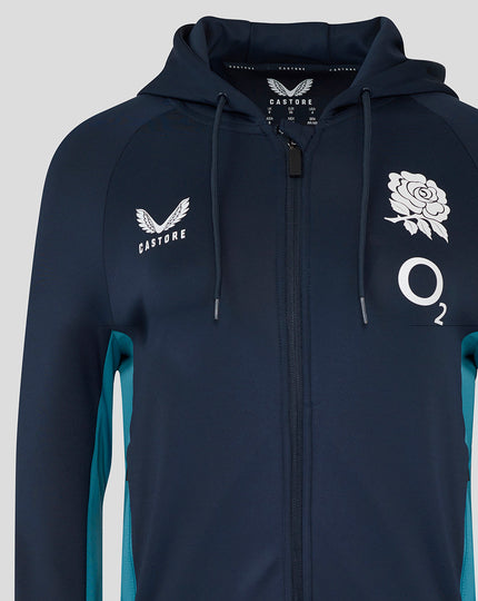 Women’s England Rugby 25/26 Performance Long Sleeve Full Zip Hoodie – Inkwell