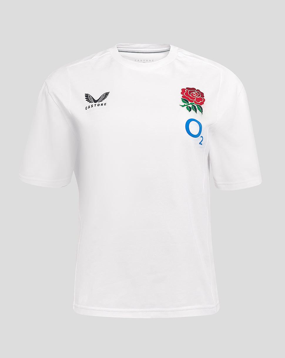 Women's England Rugby 25/26 Travel Short Sleeve Tee Brilliant White