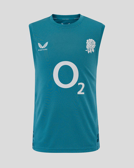 Junior England Rugby 25/26 Performance Sleeveless T-Shirt - Storm Blue