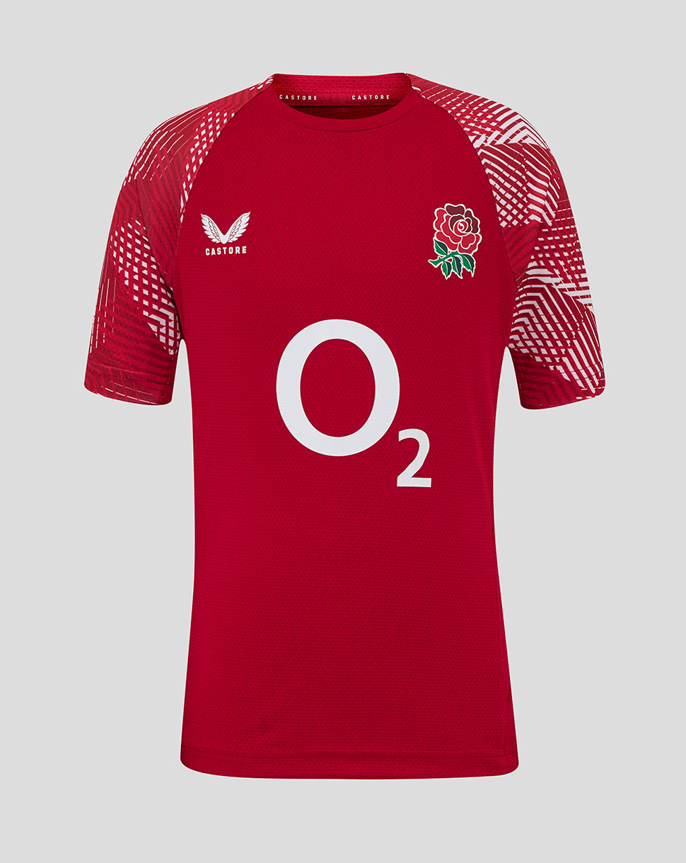 Junior England Rugby 25/26 Pre Match Short Sleeve T-Shirt Jester Red