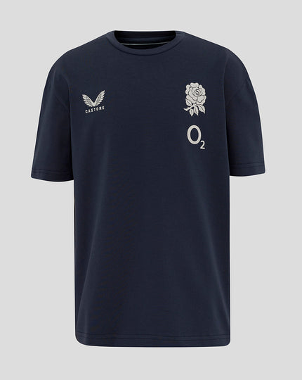 Junior England Rugby 25/26 Travel Short Sleeve T-Shirt - Inkwell