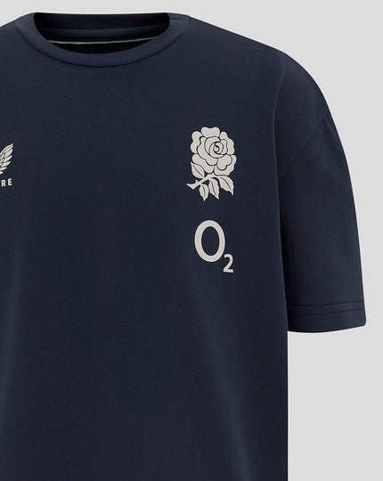 Junior England Rugby 25/26 Travel Short Sleeve T-Shirt - Inkwell