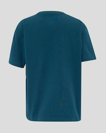 Junior England Rugby 25/26 Travel Short Sleeve T-Shirt - Reflecting Pond