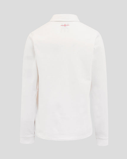 Junior England Rugby 25/26 Home Classic Long Sleeve Shirt - Brilliant White
