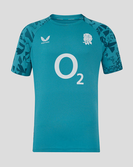 Men’s England Rugby 25/26 Performance Short Sleeve T Shirt – Storm Blue