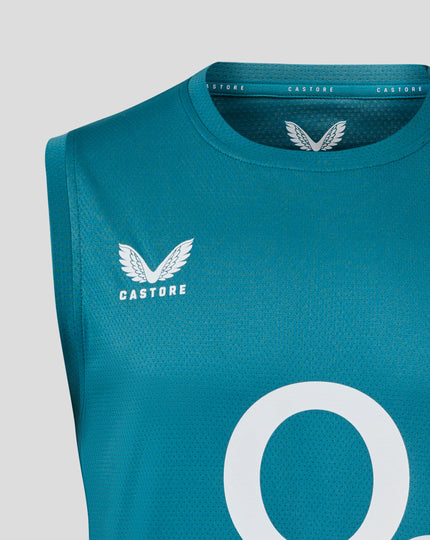 Men’s England Rugby 25/26 Performance Sleeveless T-Shirt – Storm Blue