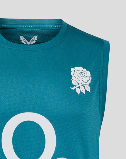 Men’s England Rugby 25/26 Performance Sleeveless T-Shirt – Storm Blue