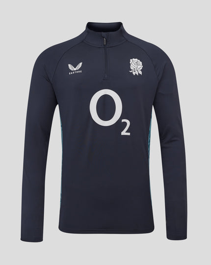 Men’s England Rugby 25/26 Performance Long Sleeve Midlayer Top – Inkwell