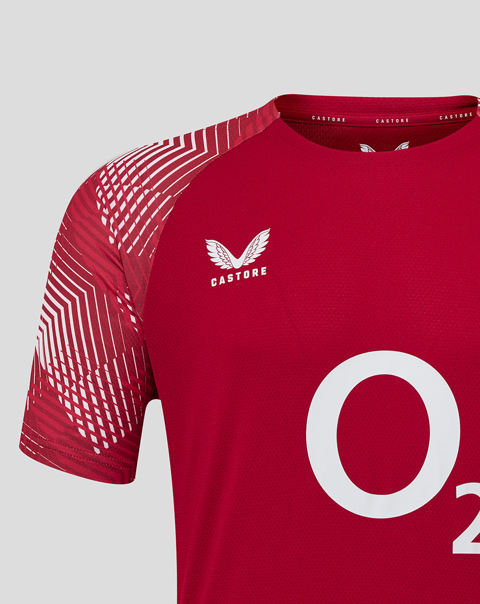 Men’s England Rugby 25/26 Pre Match Short Sleeve T-Shirt – Jester Red