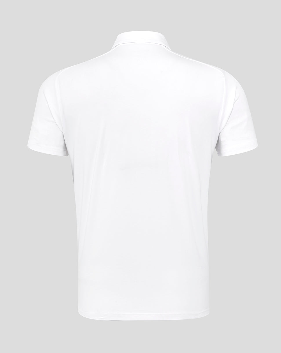 Men's England Rugby 25/26 Travel Short Sleeve Polo - Brilliant White