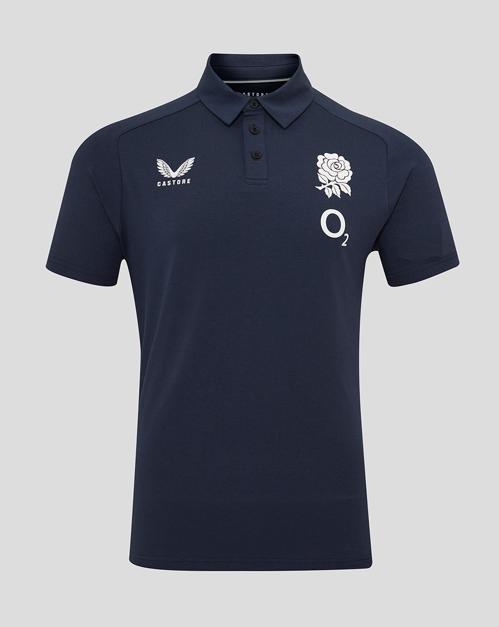 Men's England Rugby 25/26 Travel Short Sleeve Polo - Inkwell