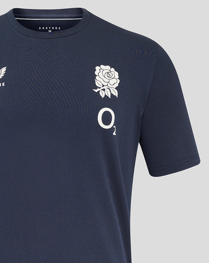Men's England Rugby 25/26 Travel Short Sleeve Tee - Inkwell