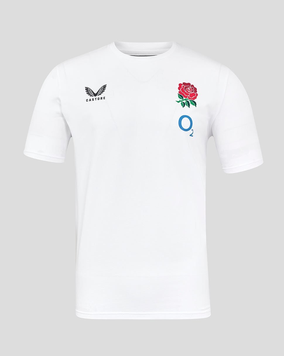 Men's England Rugby 25/26 Travel Short Sleeve Tee - Brilliant White