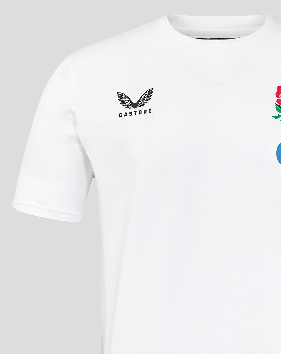 Men's England Rugby 25/26 Travel Short Sleeve Tee - Brilliant White