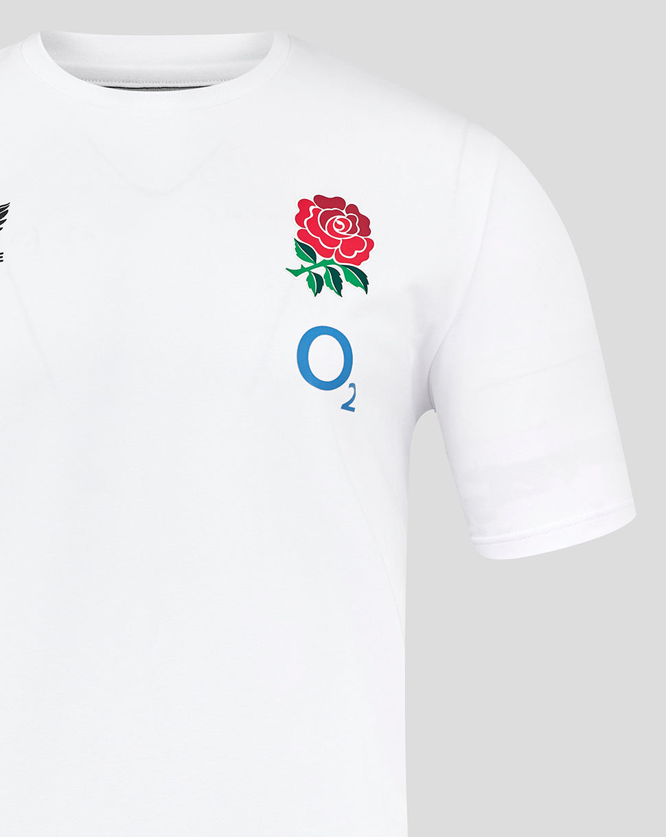Men's England Rugby 25/26 Travel Short Sleeve Tee - Brilliant White