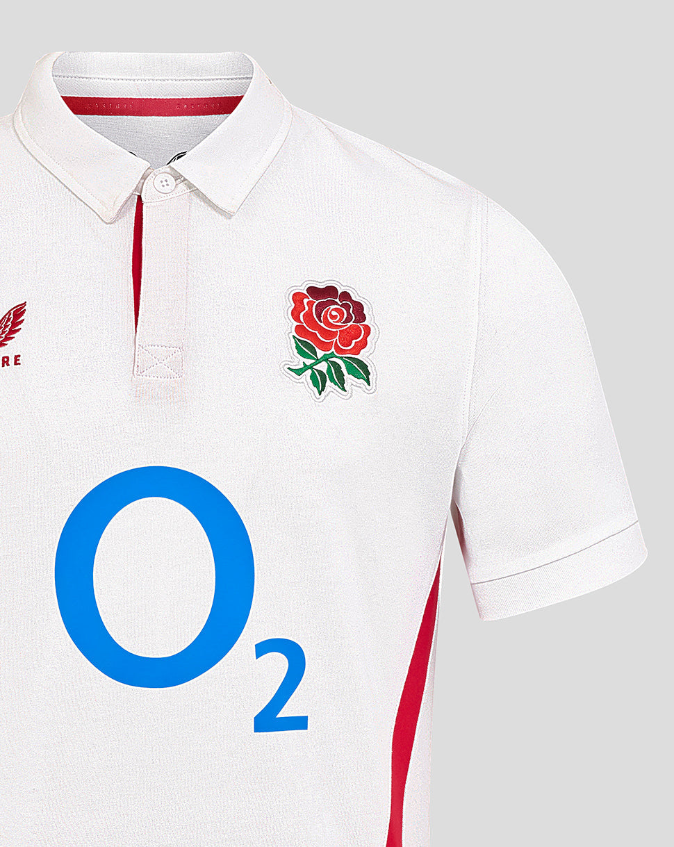 Men’s England Rugby 25/26 Home Classic Short Sleeve Shirt – Brilliant White