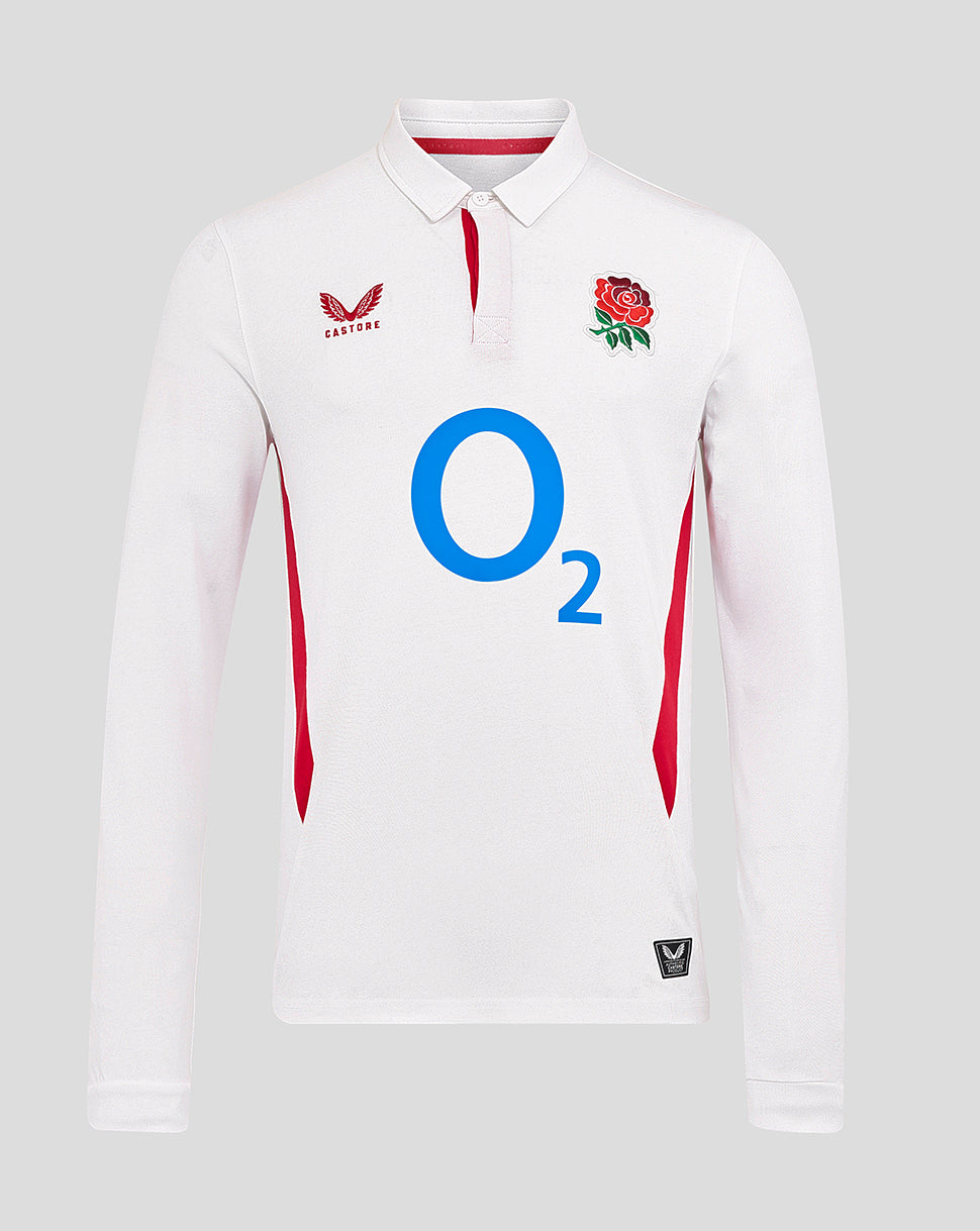 Men’s England Rugby 25/26 Home Classic Long Sleeve Shirt – Brilliant W