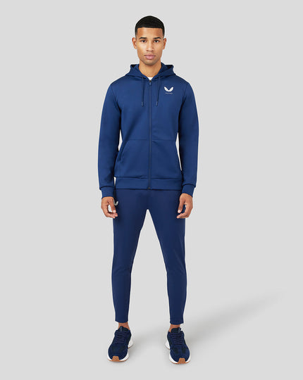 Peacoat Scuba Zip Through Hoodie