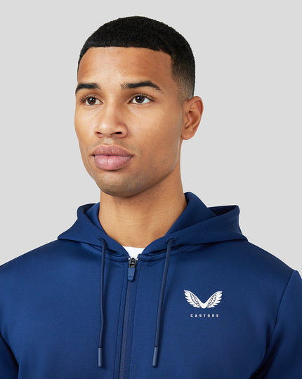 Peacoat Scuba Zip Through Hoodie