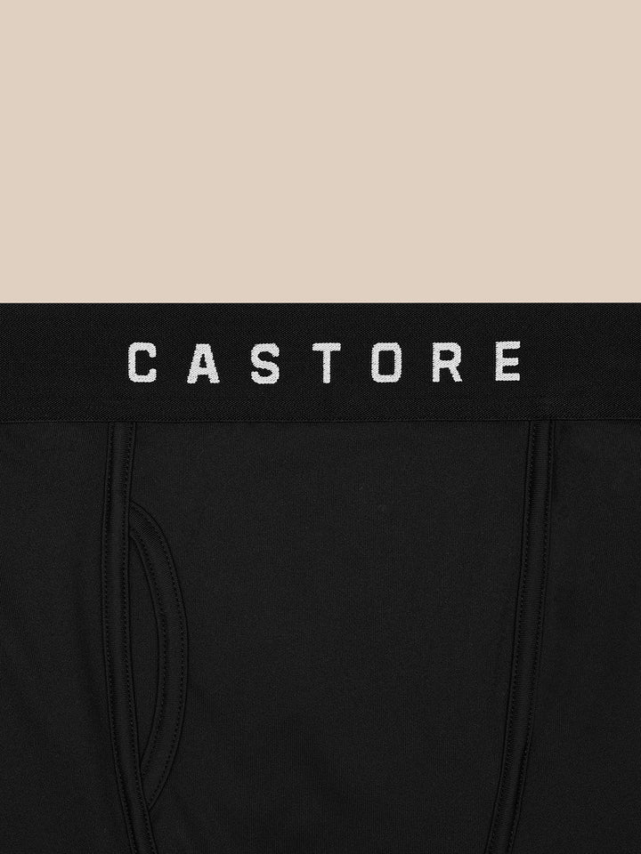 Waistband of black Active 3 Pack Boxers with white CASTORE lettering