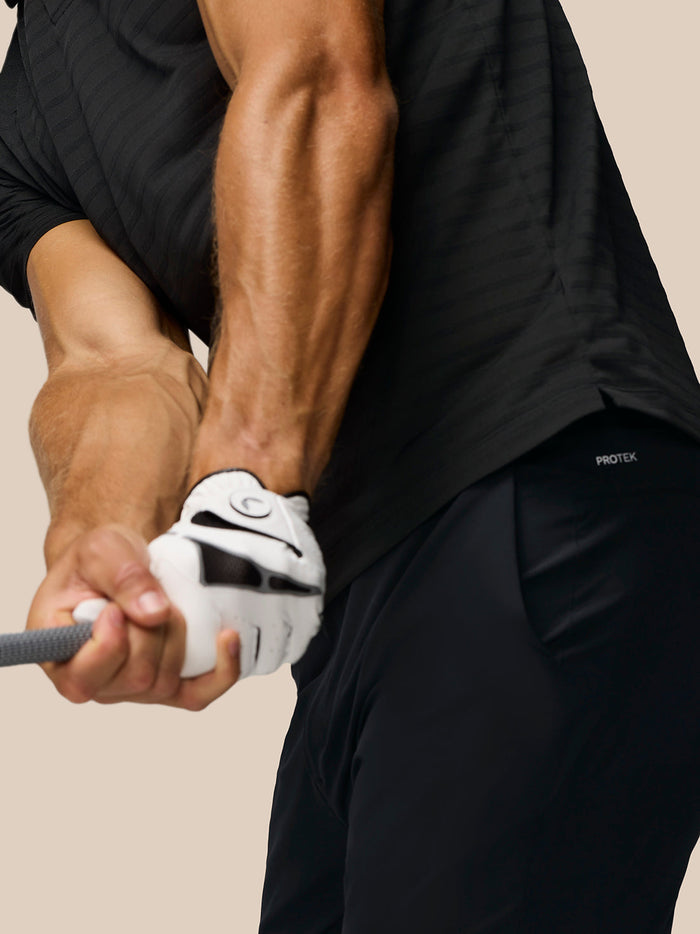 Golf Pinnacle Pique Stripe Polo - Black/Alloy