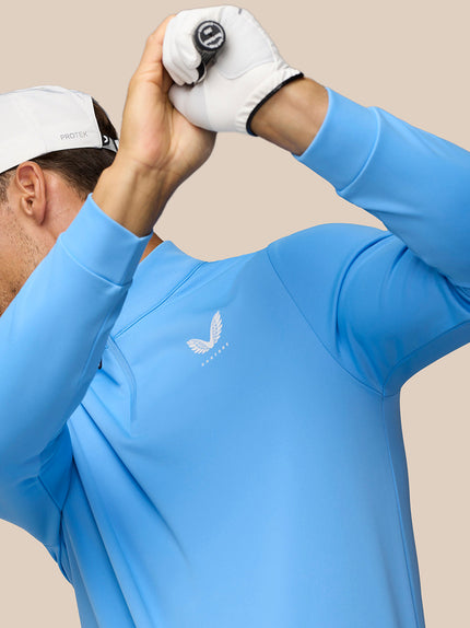 Golf Club Classic 1/4 Zip Top - Cool Blue/White