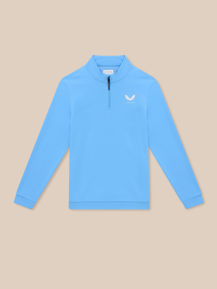 Golf Club Classic 1/4 Zip Top - Cool Blue/White