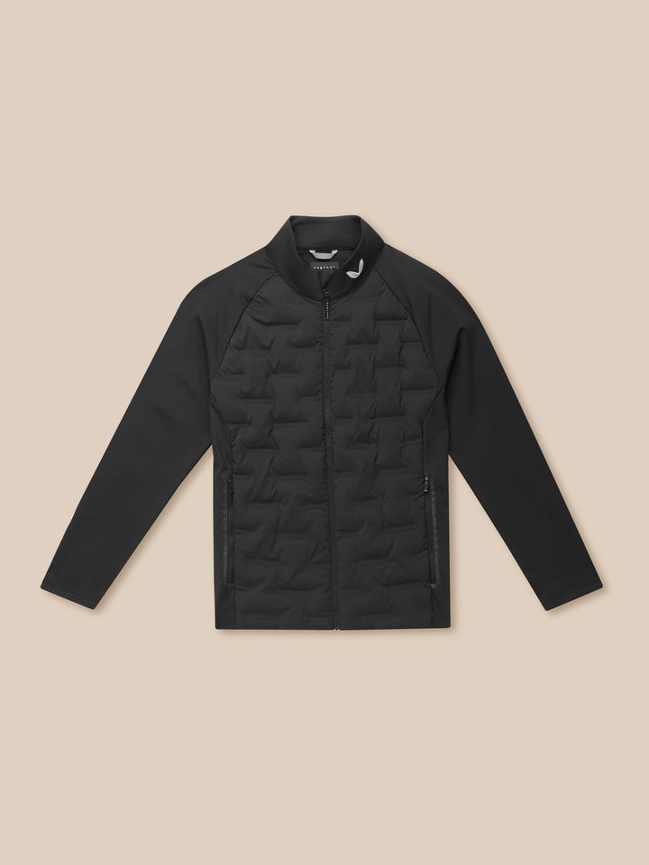 Black Golf Pinnacle jacket with quilted front panels and full zip