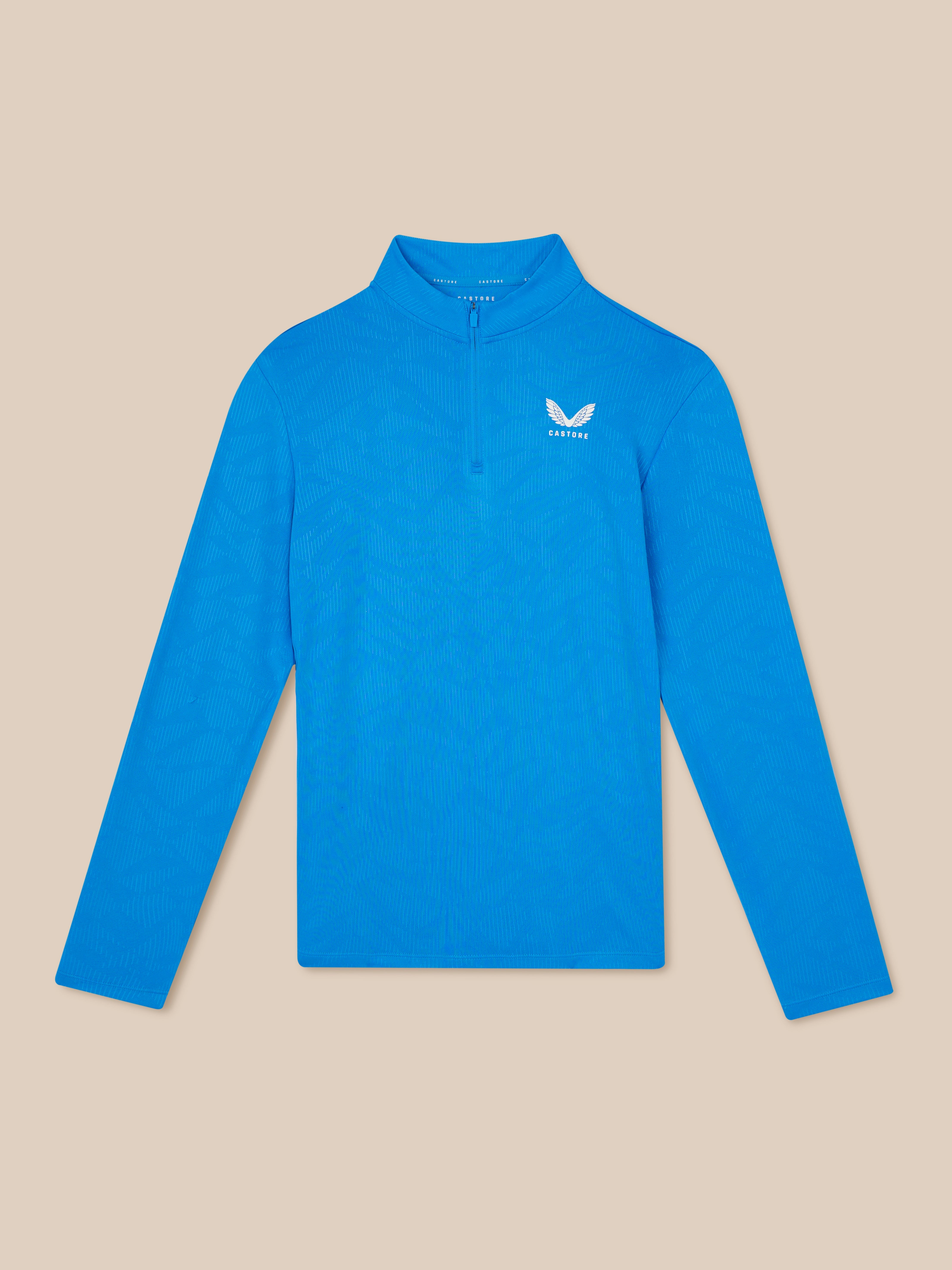 Men’s Adapt All-Over Print Quarter Zip Long Sleeve Top - Blue