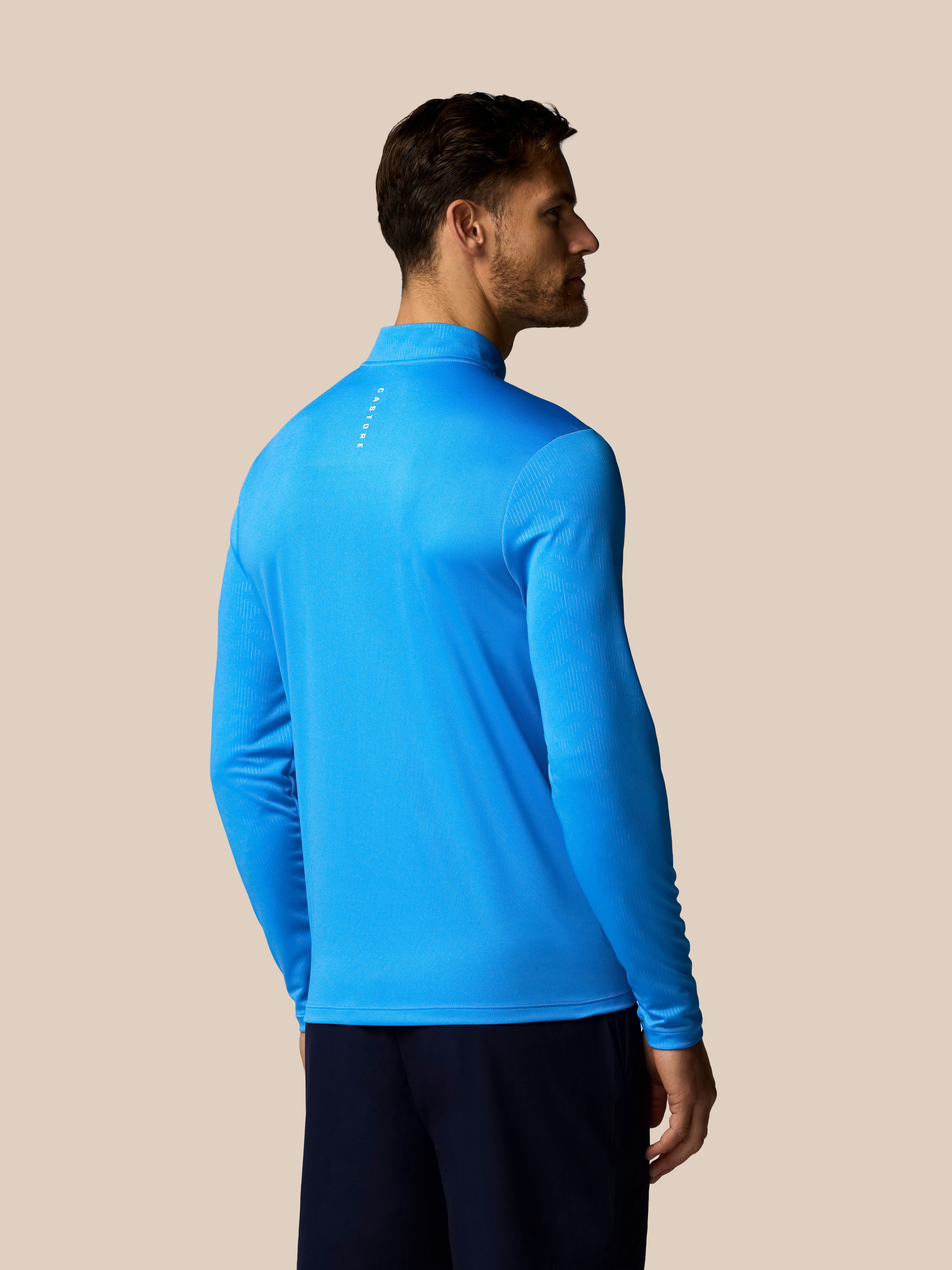 Men’s Adapt All-Over Print Quarter Zip Long Sleeve Top - Blue