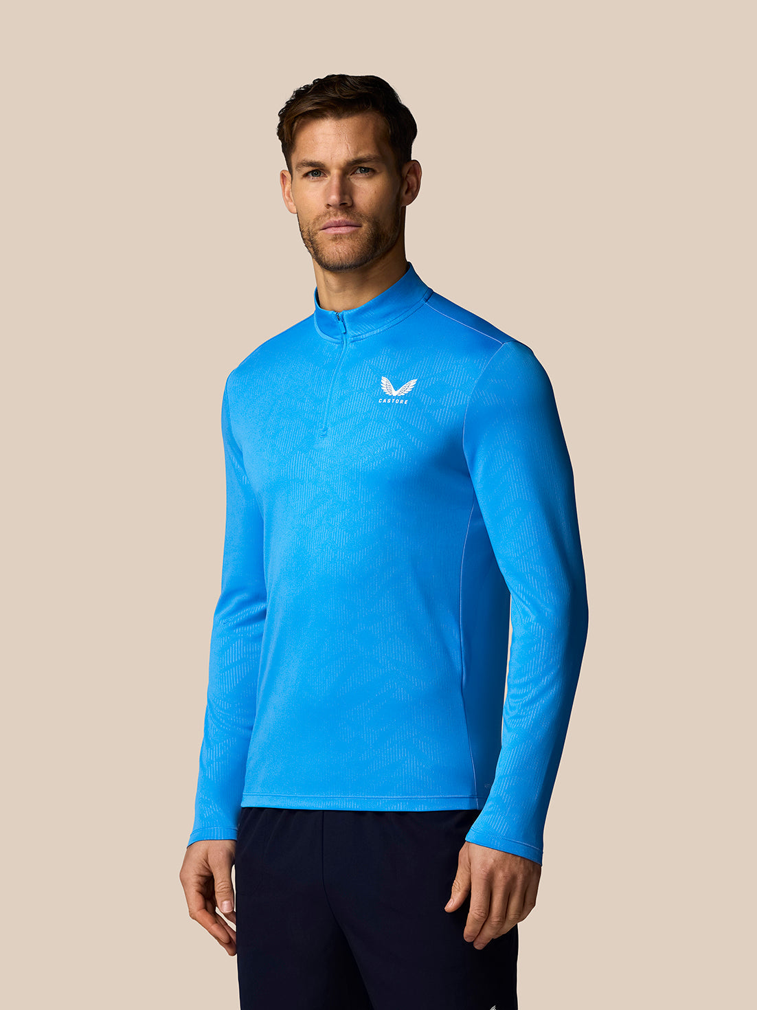 Men’s Adapt All-Over Print Quarter Zip Long Sleeve Top - Blue