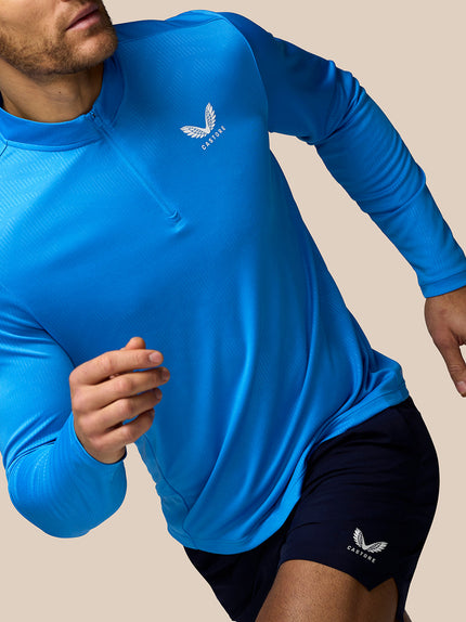 Men’s Adapt All-Over Print Quarter Zip Long Sleeve Top - Blue