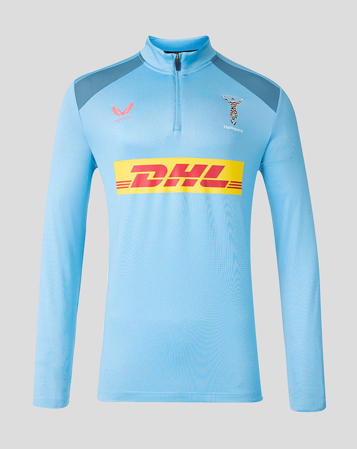 HARLEQUINS MENS 2026/27 TRAINING QUARTER ZIP TOP - GLACIER BLUE