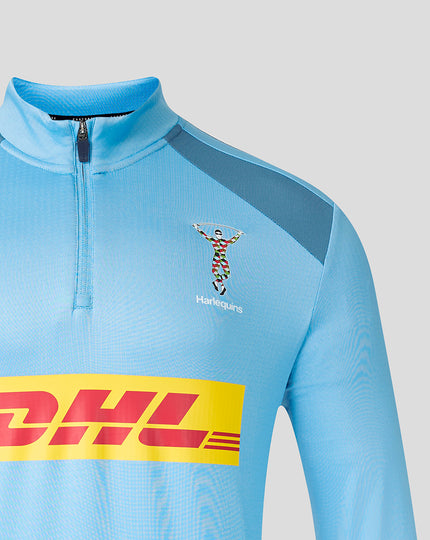 HARLEQUINS MENS 2026/27 TRAINING QUARTER ZIP TOP - GLACIER BLUE
