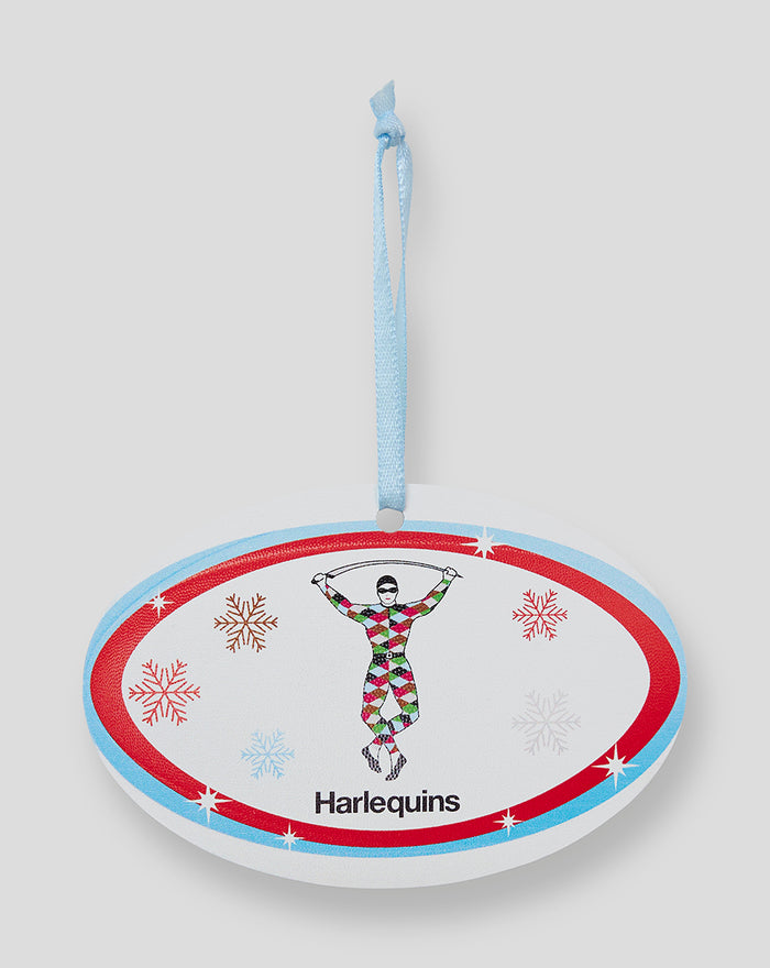 HARLEQUINS CHRISTMAS RUGBY SNOWFLAKE DANGLER