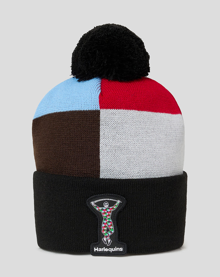 HARLEQUINS ADULT BOBBLE HAT (QUADRANT)
