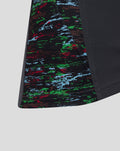 Side panel detail showing colorful abstract print on the ebony training vest.