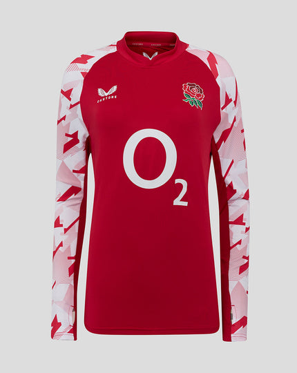 England Rugby Red Roses Pre Match Long Sleeve Drill Top O2 – Women's Fit