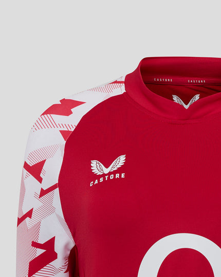 England Rugby Red Roses Pre Match Long Sleeve Drill Top O2 – Women's Fit