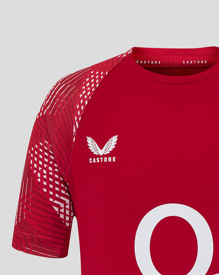 Junior England Rugby 25/26 Pre Match Short Sleeve T-Shirt - Jester Red