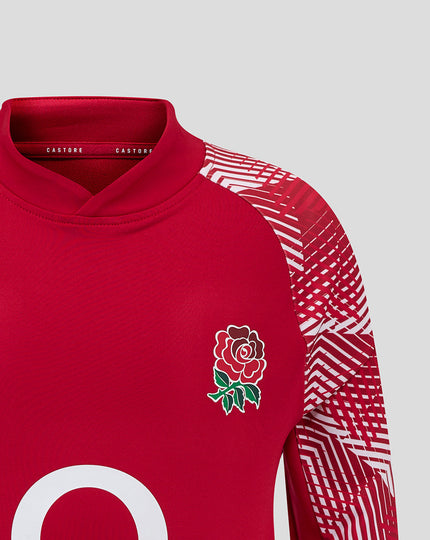England Rugby Junior 25/26 Pre Match Drill Top - Jester Red