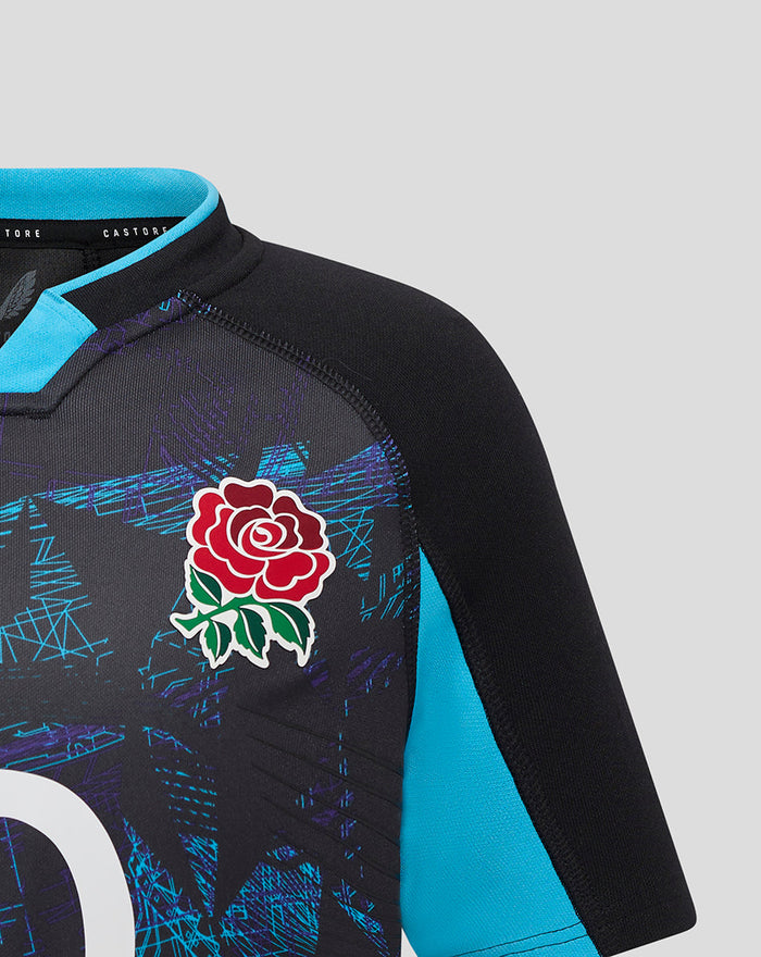 England Rugby 25/26 Alternate Pro Shirt Retail Junior - Caviar/Swim Cap
