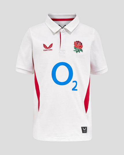 Junior England Rugby 25/26 Home Classic Short Sleeve Shirt - Brilliant White