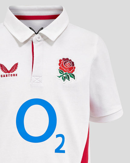 Junior England Rugby 25/26 Home Classic Short Sleeve Shirt - Brilliant White