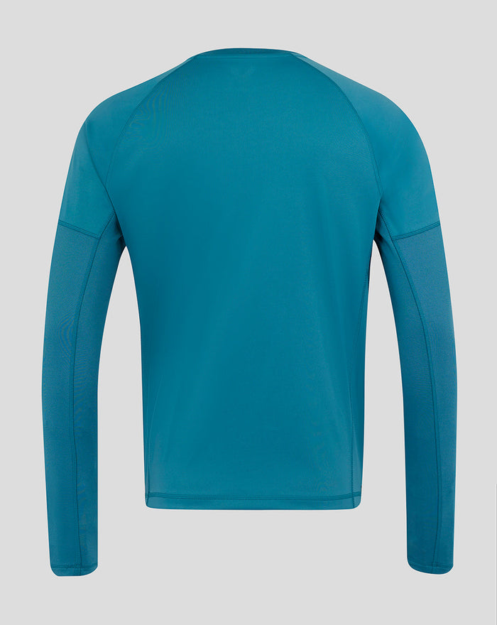 Men’s England Rugby 25/26 Contact Long Sleeve Drill Top – Storm Blue