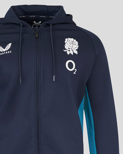 Men’s England Rugby 25/26 Performance Full Zip Long Sleeve Hoodie – Inkwell